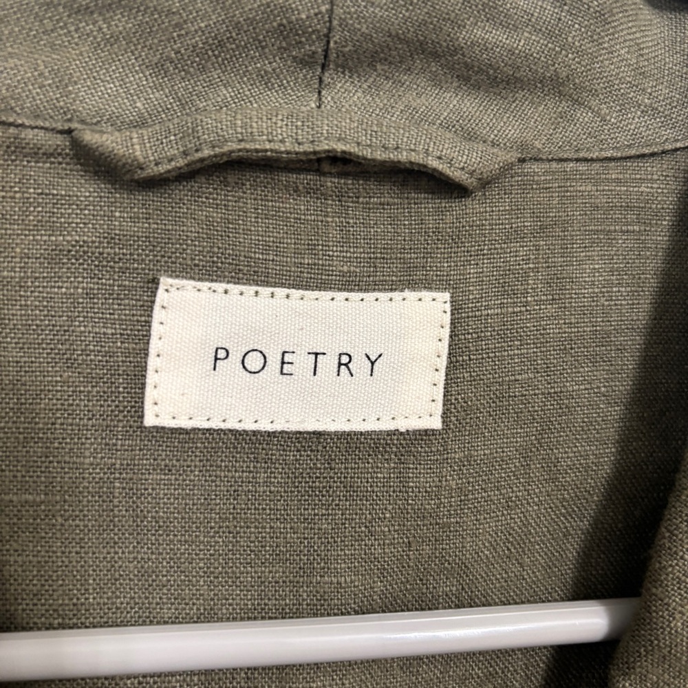 Poetry Olive Linen Notch-Neck Midi Dress - Picture 6 of 9